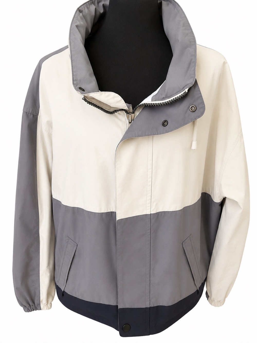 Vintage 90s Nautica Spell Out Sailing Windbreaker Colorblock Hooded Jacket XXL